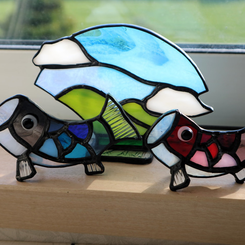 ステンドグラスサンキャッチャー・鯉のぼり（受注制作） サン