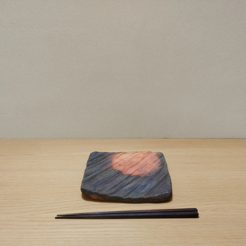 □備前焼の板皿(約17×18)□角皿 プレート 中皿 東児の花窯 通販