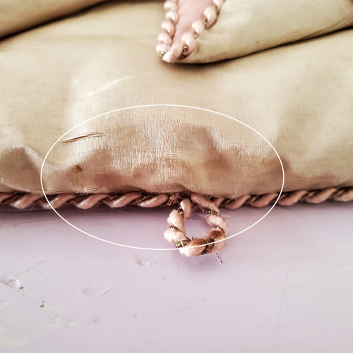 フランスアンティーク ハンキーケース スミレとミモザ ハンドペイント