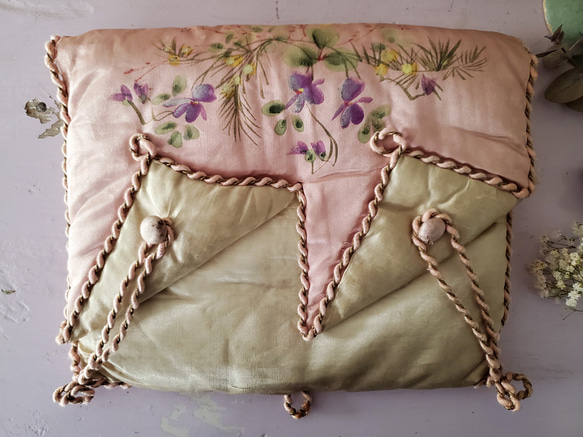 フランスアンティーク ハンキーケース すみれハンドペイント その他 