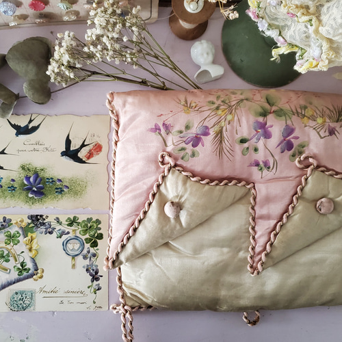 amitie ピンク レースクッション 2個セット