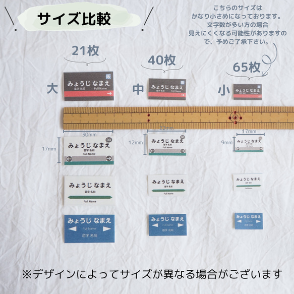 【ノンアイロン】駅名標お名前シール③ 12枚目の画像