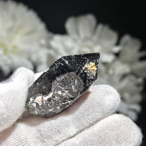 天然未加工石　モリオン（黒水晶）　レムリアン　ポイント　約41ｍｍ　チベット産　原石　天然石インテリア・置物として 7枚目の画像