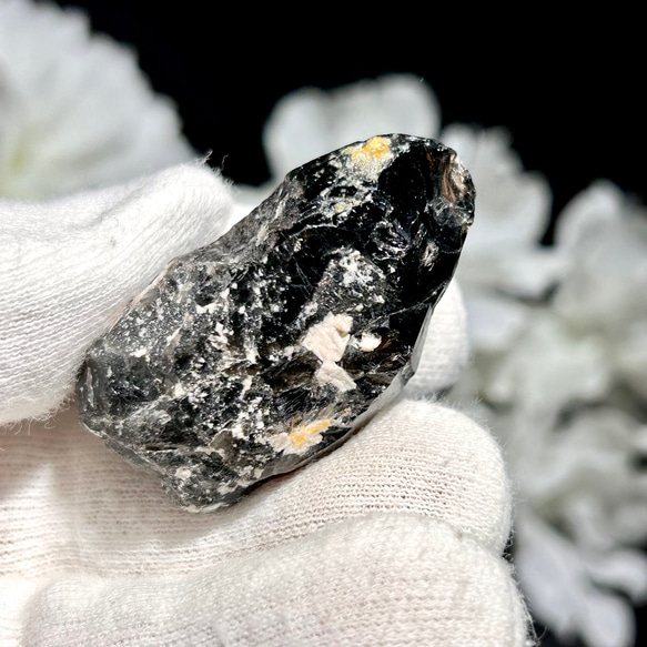 天然未加工石　モリオン（黒水晶）　レムリアン　ポイント　約41ｍｍ　チベット産　原石　天然石インテリア・置物として 6枚目の画像