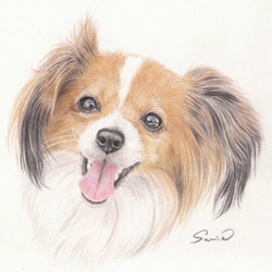 犬の似顔絵 うちの子ミニ肖像画(オーダーメイド) 2枚目の画像