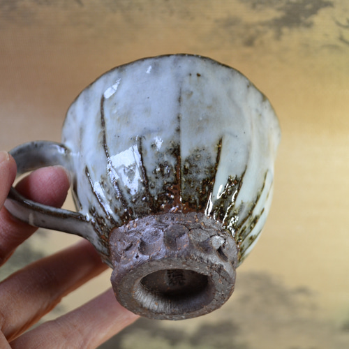 再入荷！】花皿＆コーヒーカップ(藁灰釉)セット カップ＆ソーサー ☆萩