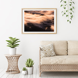 朝陽を受ける滝雲　インテリアアートポスター　087 1枚目の画像