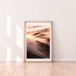 朝陽を受ける滝雲　インテリアアートポスター 088 2枚目の画像