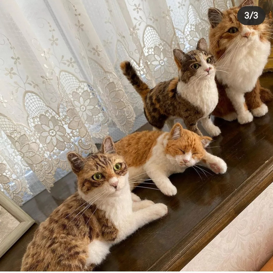 [羊毛フェルト]　うちの子　オーダーメイド　ハンドメイド　ペットロス　羊毛フェルト猫