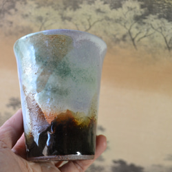 【新着！】三彩釉　フリーカップ(紫雲)　★萩焼　酒器　ギフト 10枚目の画像