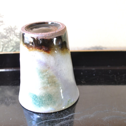 【新着！】三彩釉　フリーカップ(紫雲)　★萩焼　酒器　ギフト 4枚目の画像