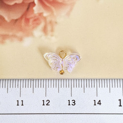 オーロラ 蝶 チャーム カン付き 10個 ちょうちょ パーツ 6枚目の画像