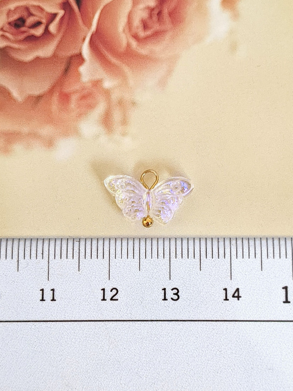 オーロラ 蝶 チャーム カン付き 10個 ちょうちょ パーツ 6枚目の画像