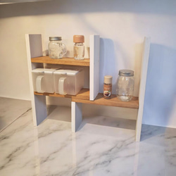 木製ラダーラック カフェ風/3段ラック/アンティーク風/半円形状 棚