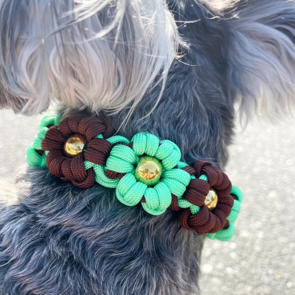 清涼感と甘さがたまらないチョコミントのお花の首輪 3枚目の画像