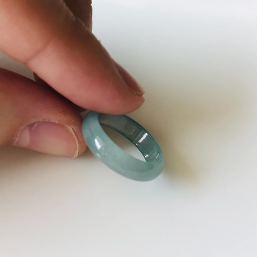 R138-002］ ジェイド JADE ヒスイ 本翡翠 くりぬき リング