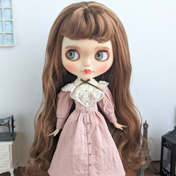 白のガーゼのワンピースとレースのストール※ブライスアウトフィット 白のガーゼのワンピースとレースのストール※ブライスアウトフィット