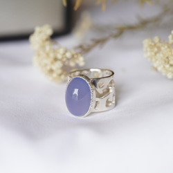 [送料当方負担] SV925 Blue Chalcedony Arabesque Ring(RAR06SV_BC#16) 3枚目の画像