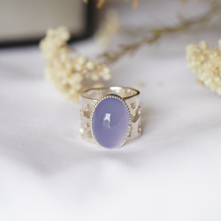 [送料当方負担] SV925 Blue Chalcedony Arabesque Ring(RAR06SV_BC#16) 1枚目の画像