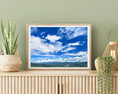 Blue Sky 写真作品 アート インテリア 木曽の山々と青空 インテリアアートポスター IVYL-092 風景 信州 長野