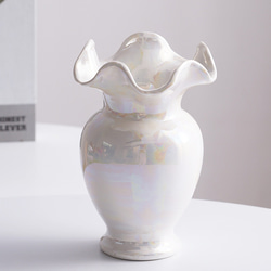 花瓶 フラワーベース 広口 軽い おしゃれ 生花 ドライフラワー 丸型 北欧 セラミック ch-923 8枚目の画像