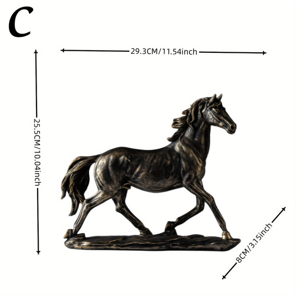 置き物 オブジェ 馬  ホース ブラック ホワイト ブロンズ 黒 白 動物 アニマル リビング 書斎 cht-1586 11枚目の画像