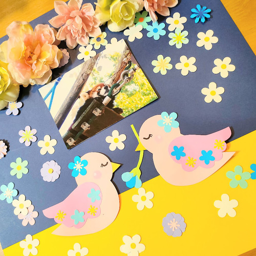 ラミネート可 写真 色紙 手紙 壁面 アルバム 飾り パーツ ～ネモフィラ