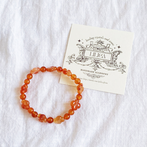 クローバーカーネリアン天然石ブレスレット ブレスレット Lilica