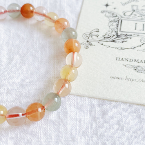 希少】ミックスルチルクォーツ天然石ブレスレット 7mm ブレスレット