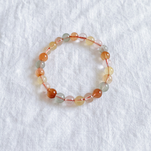 希少】ミックスルチルクォーツ天然石ブレスレット 7mm ブレスレット