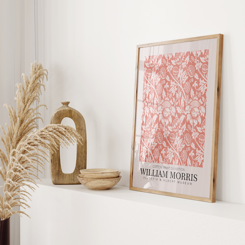 アートポスター ウィリアムモリス ヴィンテージ 花柄 ピンク
