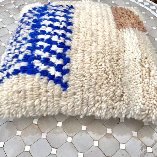 モロッコ アジラル クッション クッションカバー プフ ラグ 173