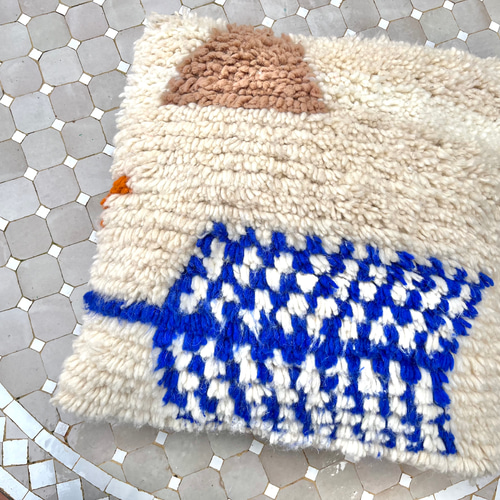 モロッコ アジラル クッション クッションカバー プフ ラグ 173