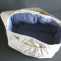 受注制作　Ｍサイズ　小型犬用　生成りプレーンキャンバス(帆布)素材　スリングバッグ　 7枚目の画像