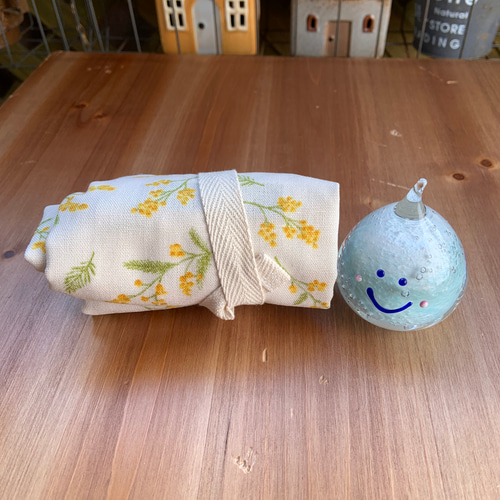 ラスト1点❗️エコバッグ ミモザ柄 エコバッグ・サブバッグ akenta