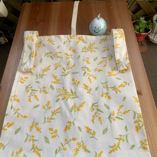 ラスト1点❗️エコバッグ ミモザ柄 エコバッグ・サブバッグ akenta