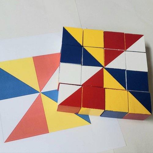 ハンドメイド◇模様作り◇積み木◇知育玩具□ニキ－チン