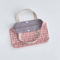 裏地付き⭐お道具袋(チェリー/ピンク) 4枚目の画像