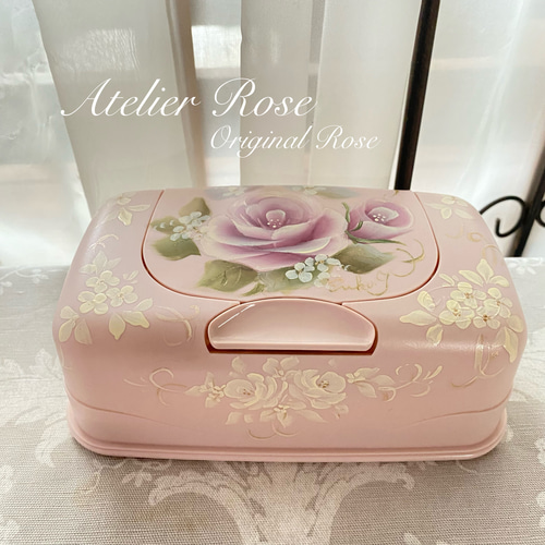 ♡手描きの薔薇のウエットティッシュケース#バラ#ローズ#プレゼント 