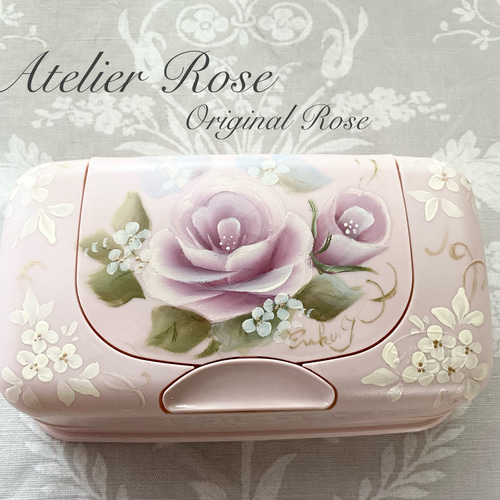 ♡限定色グリーン プレゼントに最適！手描きの薔薇のウエット