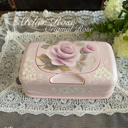 ♡限定色グリーン プレゼントに最適！手描きの薔薇のウエット