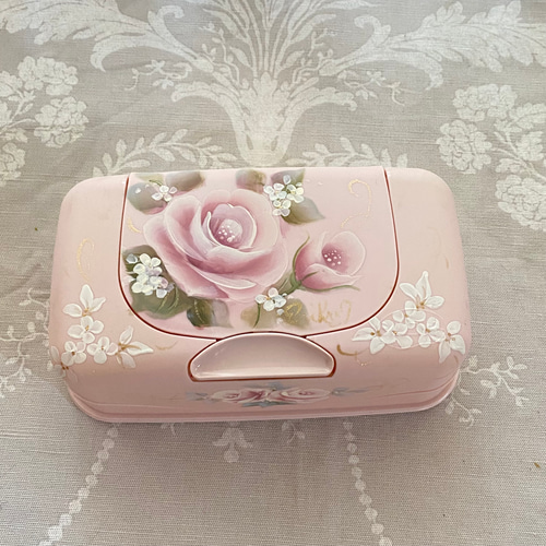 ♡限定色グリーン プレゼントに最適！手描きの薔薇のウエット