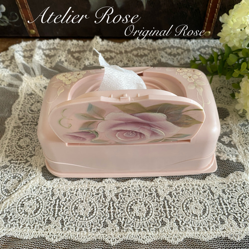 ♡限定色グリーン プレゼントに最適！手描きの薔薇のウエット