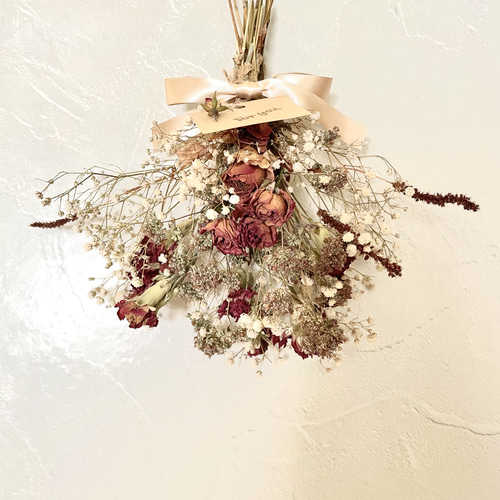そっと添えたい花束＊ドライフラワースワッグ⑩ ドライフラワー Rose
