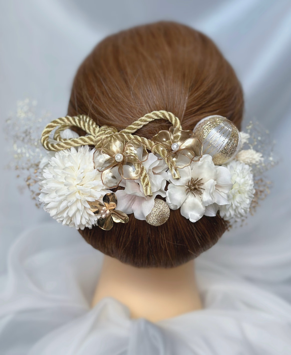 和装髪飾り【白】 ♡成人式髪飾り♡白無垢髪飾り♡色打掛髪飾り♡結婚