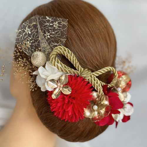 ❤️和装髪飾り【赤】❤️ ♡成人式髪飾り♡白無垢髪飾り♡色打掛髪