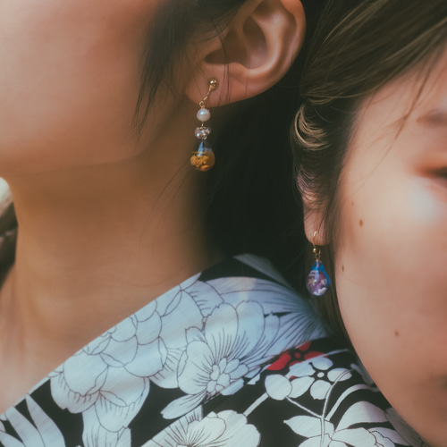 夕焼けの雫 ピアス（フック・チェーン） STARLIT 通販 17400895