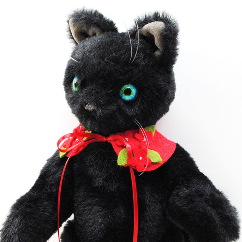 アンティークシュタイフ 黒猫 トムキャット Black Tom Cat 14cm