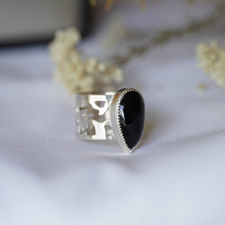 [送料当方負担] SV925 Pear B Onyx Arabesque Ring(RAR10SV_BO#14.5) 3枚目の画像