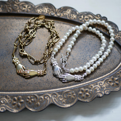 ネックレス【Lady hand vintage chain/brass】アンティーク　ヴィンテージ　手　ハンド 14枚目の画像